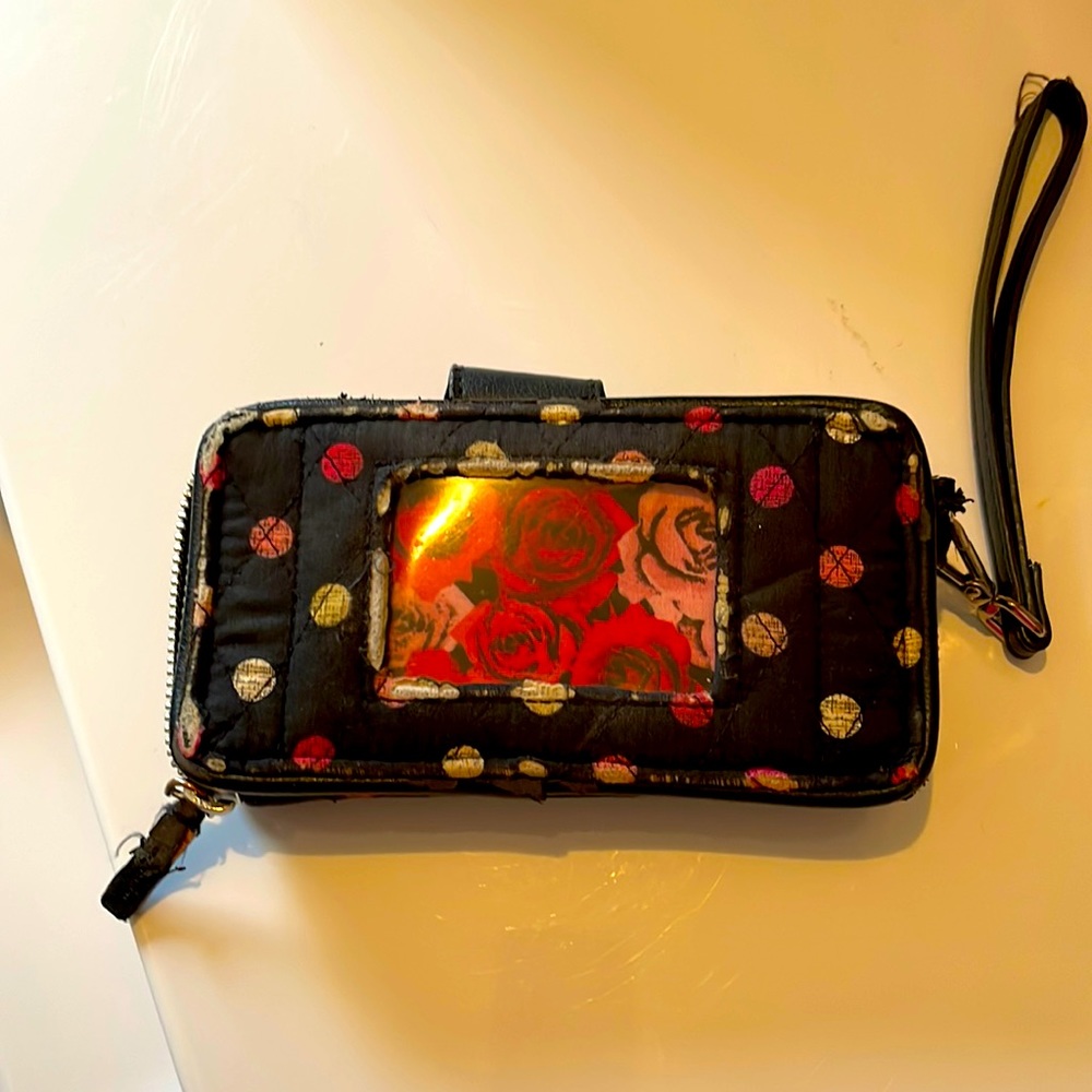 Vera Bradley wristlet wallet with phone slot